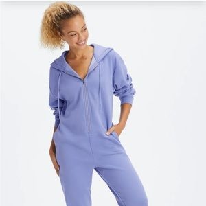 Fabletics Forever Fleece Hooded Onesie in Bellflower L